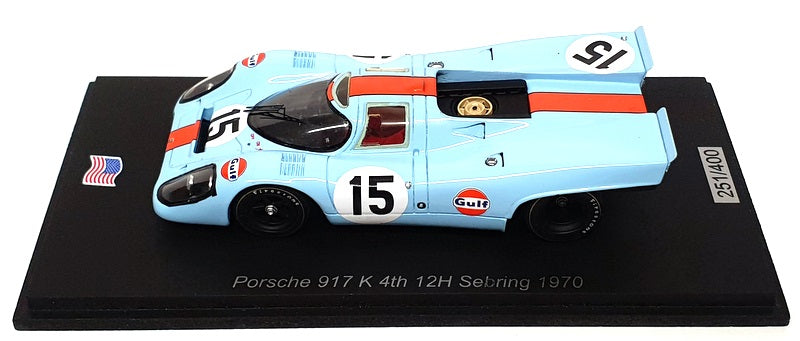 Spark 1/43 Scale US346 - Porsche 917K Gulf #15 4th 12H Sebring 1970