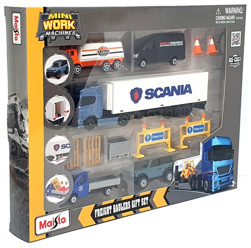 Maisto Mini Work Machines 12630 Freight Haulers Volvo Scania Transportation Set