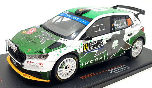 IXO 1/18 Scale Diecast 18RMC155B - Skoda Fabia Rally2 #24 Monte Carlo 2023