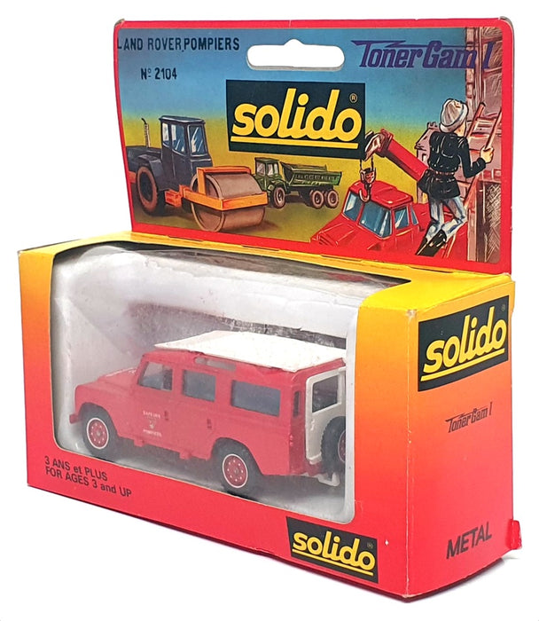 Solido Toner Gam I 1/43 Scale 2104 - Land Rover Sapeurs Pompiers - Red/White