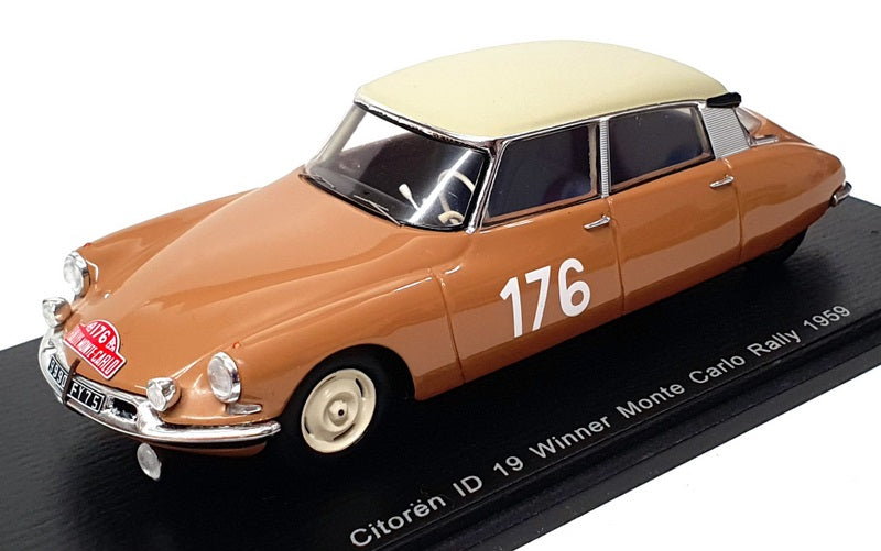 Spark 1/43 Scale S5530 - Citroen ID19 #176 Winner Monte Carlo 1959 - Brown/Cream