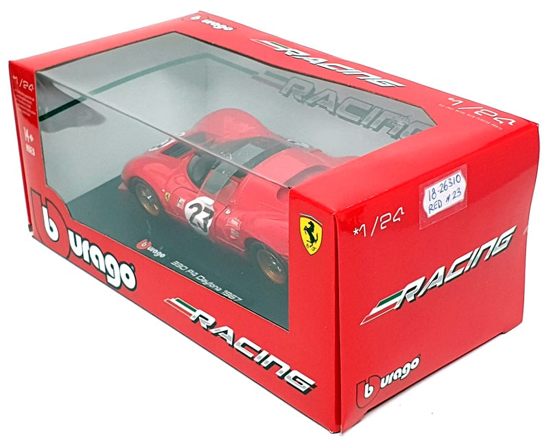 Burago 1/24 Scale Diecast 18-26310 - Ferrari 330 P4 #23 Daytona 1967 - Red