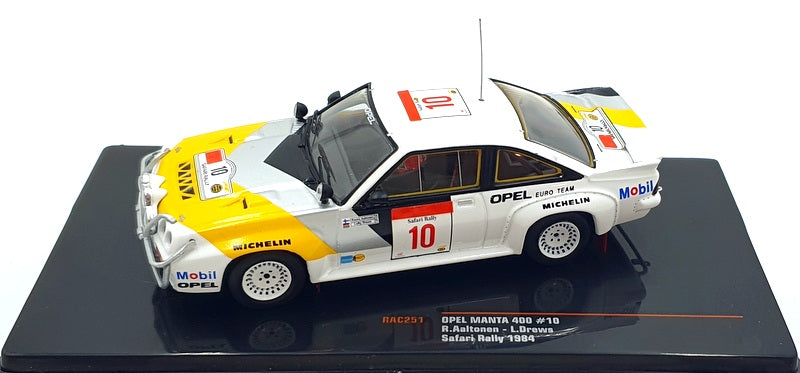 Ixo 1/43 Scale RAC251 - Opel Manta 400 #10 2nd Safari Rally 1984