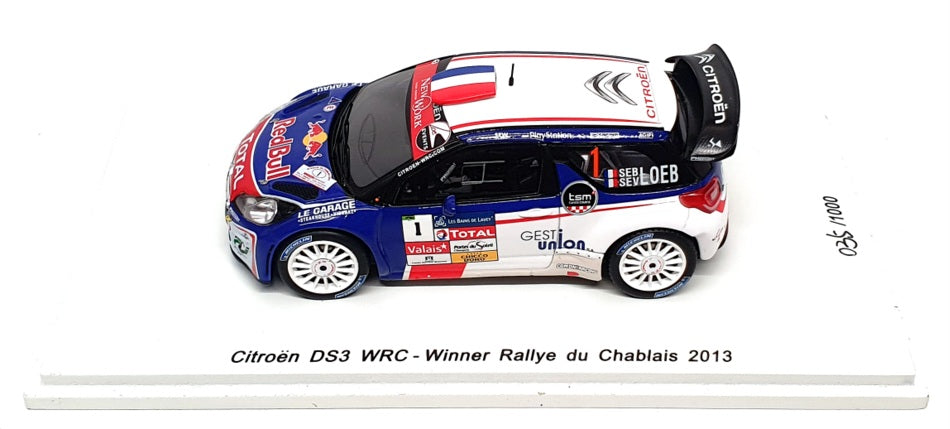 Spark 1/43 Scale SF068 - Citroen DS3 WRC #1 Winner Rallye du Chablais 2013