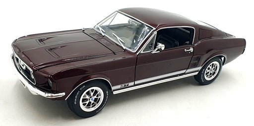 Auto World 1/18 Scale AMM1309/06 - 1967 Ford Mustang GT 2+2 - Burgundy