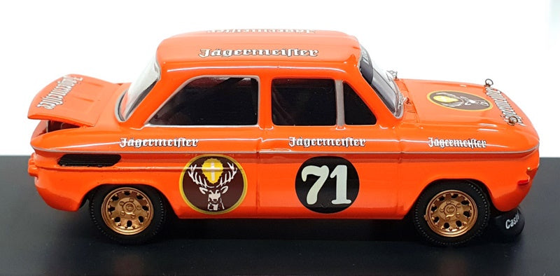 Schuco 1/43 Scale 02286 - NSU 1000 TS Jagermeister #71 - Orange