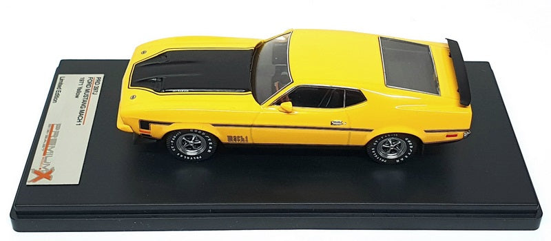 PremiumX 1/43 Scale Diecast PRD397J - 1971 Ford Mustang Mach 1 - Yellow