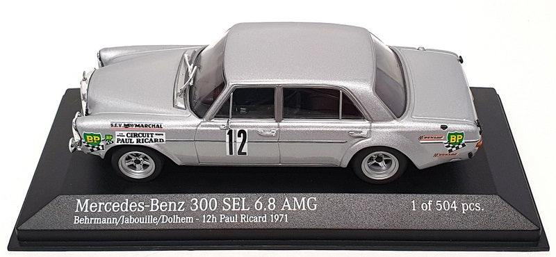 Minichamps 1/43 Scale 400 713412 Mercedes Benz 300 SEL 6.8 AMG 12H P Ricard 1971