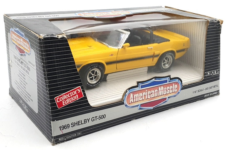 Ertl 1/18 Scale Diecast 7351 - 1969 Shelby GT-500 Convertible - Yellow