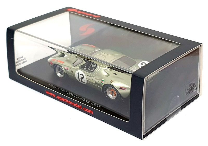 Spark 1/43 Scale S4539 - Ford GT40 #12 24H Le Mans 1968 - Met Lt Green