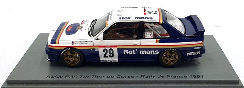 Spark Model 1/43 Scale S8489 BMW E30 #29 7th Tour de Corse Rally de France 1991