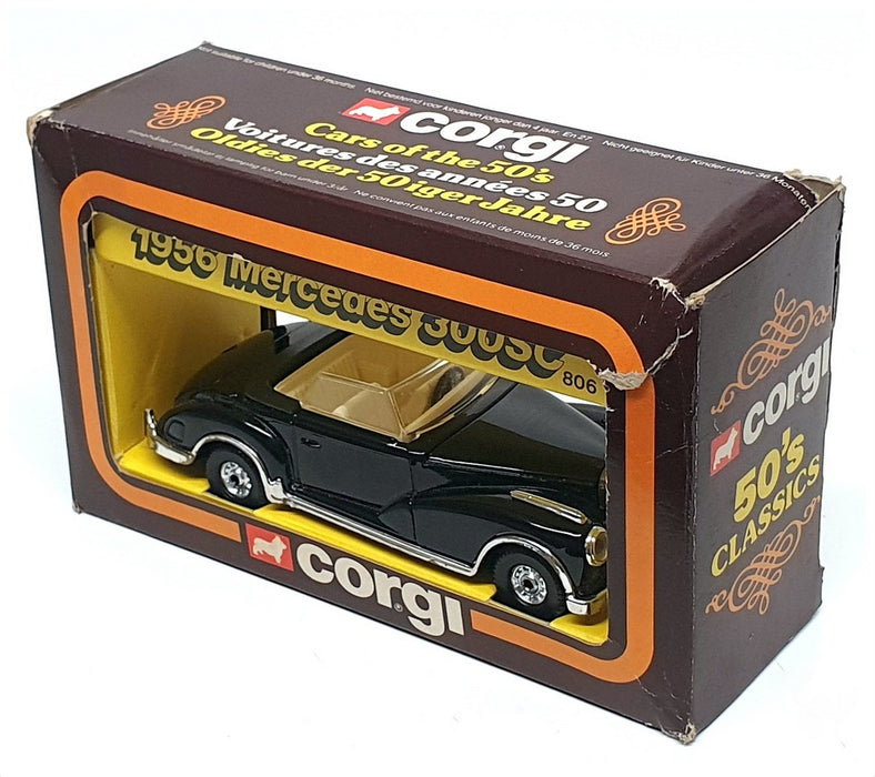 Corgi 13cm Long Diecast 806 - 1956 Mercedes Benz 300S - Black