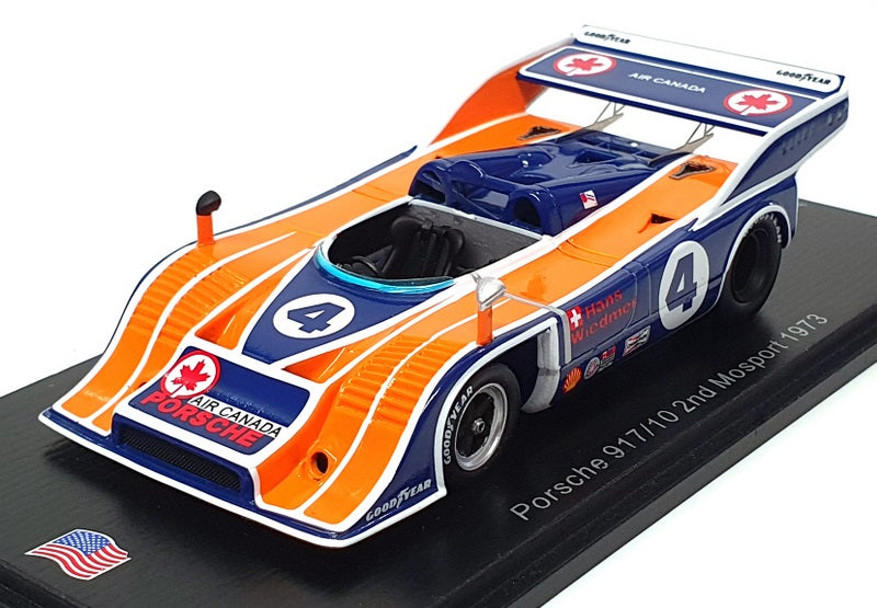 Spark 1/43 Scale US163 - Porsche 917/10 2nd #4 Mosport 1973 - Orange/Blue