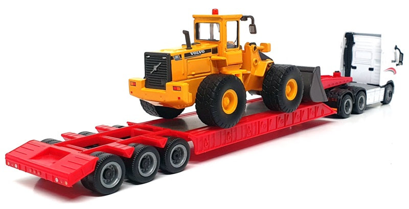 Cararama 1/87 Scale 185001 - Volvo FH12 & L180C Bulldozer - White/Red/Yellow