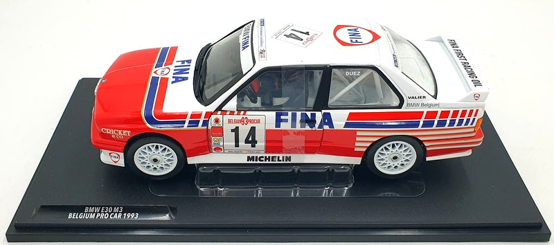 Solido 1/18 Scale Diecast S1801523 - BMW E30 M3 Belgium 1993 Duez #14 Fina