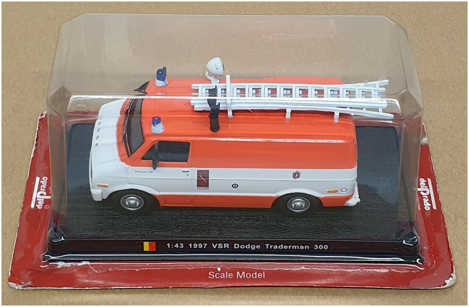 DelPrado 1/43 Scale DP25624 - 1997 Dodge Traderman 300 Van - Orange/White