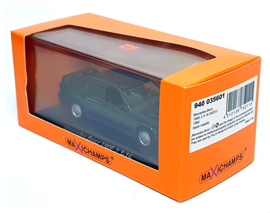 Maxichamps 1/43 Scale 940 035601 - 1984 Mercedes Benz 190E 2.3-16 - Met Black