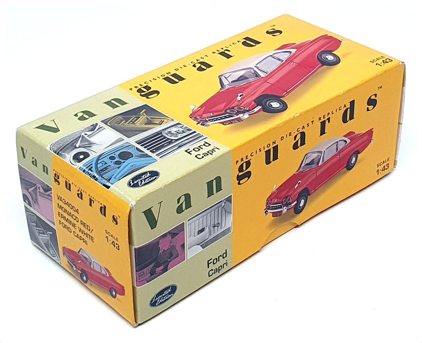 Vanguards 1/43 Scale VA34004 - 1961 Ford Capri - Monaco Red/Ermine White