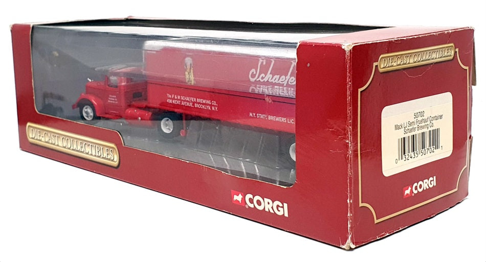 Corgi 1/50 Scale 50702 - Mack LJ Semi Fruehauf Container (Schaefer Brewing Co)