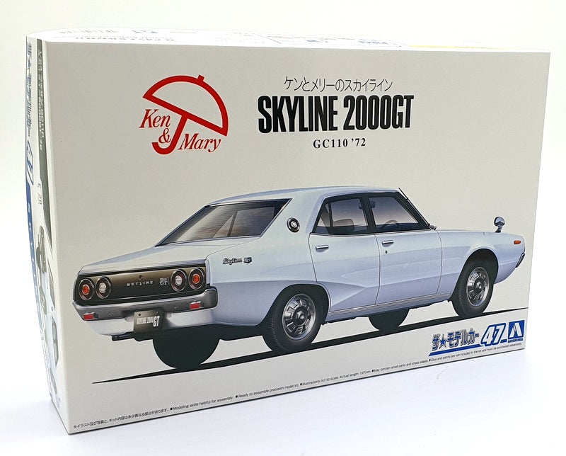 Aoshima 1/24 Scale Unbuilt Kit 063705 - Nissan Skyline 2000GT GC110'72 #47