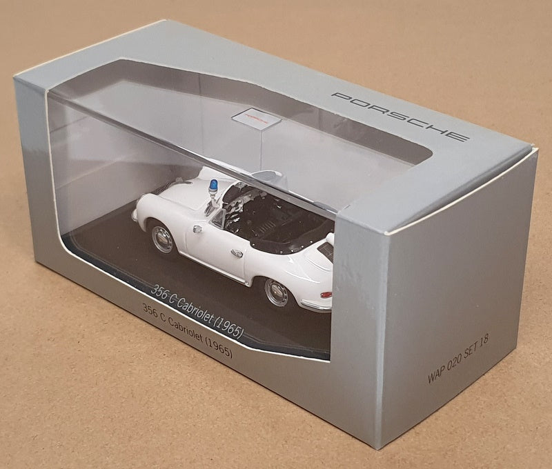 Minichamps 1/43 Scale WAP 020 SET 18 - 1965 Porsche 356C Cabrio Police - White