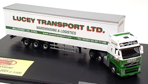 Oxford Diecast 1/76 Scale VOL01BX Volvo FH Box Trailer (Lucy Trans.) Green/White