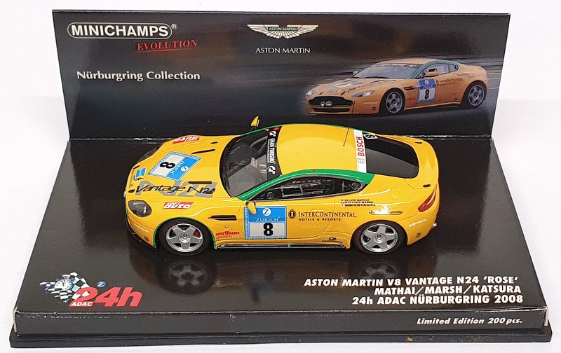 Minichamps 1/43 Scale 09554 - Aston Martin V8 Rose #8 27h ADAC Nurburgring 2008