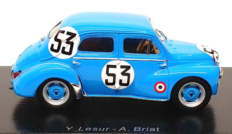 Spark 1/43 Scale S5225 - Renault 4cv 1063 #53 24H Le Mans 1952 - Blue