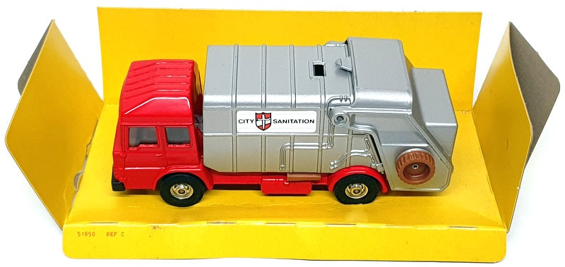 Corgi Appx 15cm Long C1116 - Shelvoke And Drewry Refuse Truck - Red/Silver