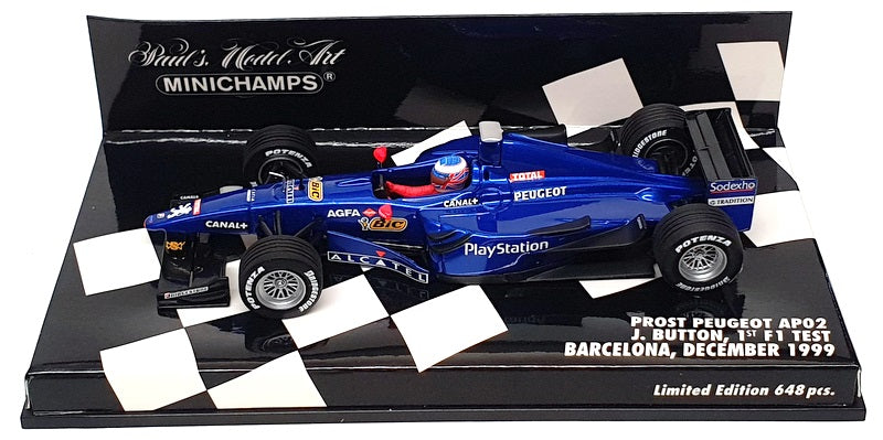 Minichamps 1/43 Scale 400 990119 - Prost Peugeot AP02 1st F1 Test Barcelona 1999