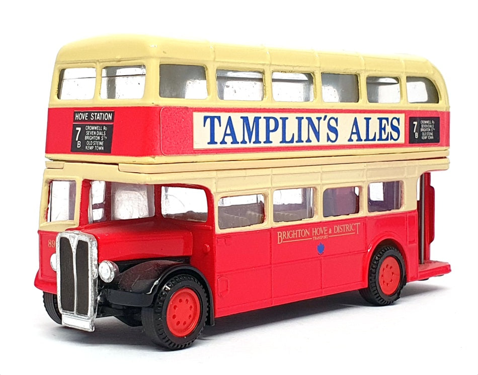 Corgi 12cm Long Diecast D599 - AEC Bus R7B Hove Station - Red/Cream