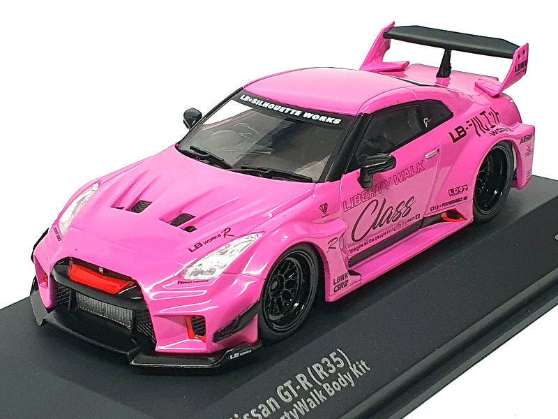 Solido 1/43 Scale S4311210 - Nissan GT-R (R35) w/Liberty Walk Body Kit - Pink