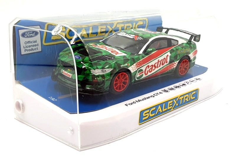 Scalextric 1/32 Scale Slot Car C4327 - Ford Mustang GT4 Castrol Drift Car Green