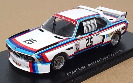 Spark 1/43 Scale 43SE75 - BMW CSL Winner #25 12h Sebring 1975 - White