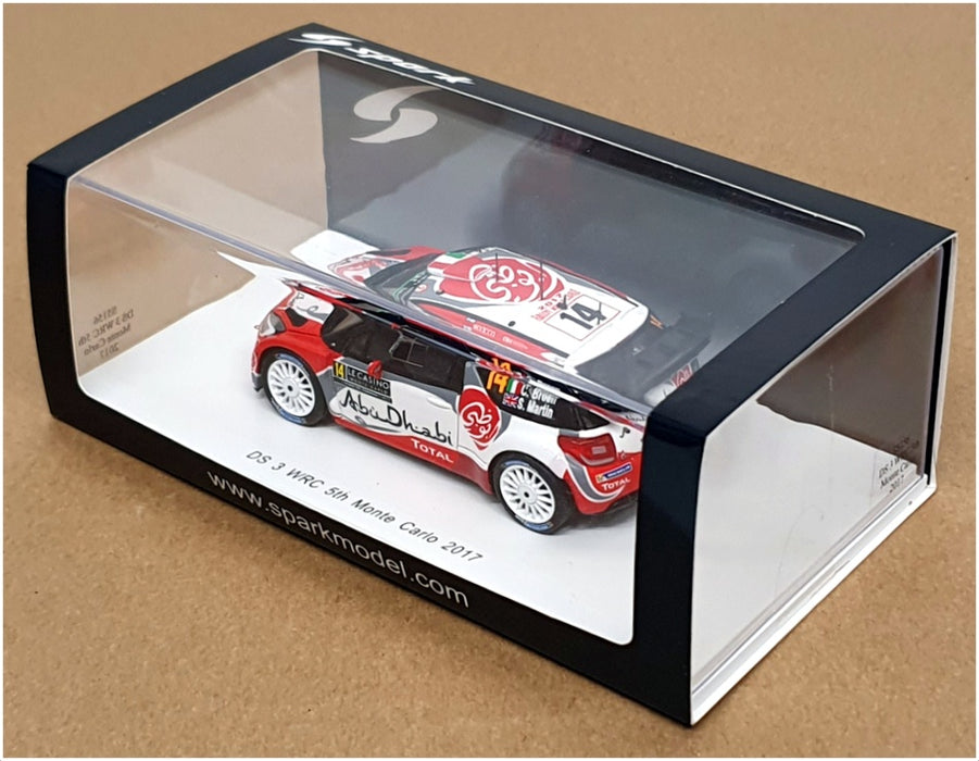 Spark 1/43 Scale S5156 - Citroen DS3 WRC 5th #14 Monte Carlo 2017