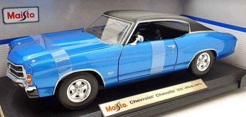 Maisto 1/18 Scale Diecast 31890 - 1971 Chevrolet Chevelle SS454 - Blue/Black