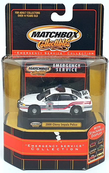 Matchbox Appx 8cm Long 96097 - 2000 Chevrolet Impala Police - White