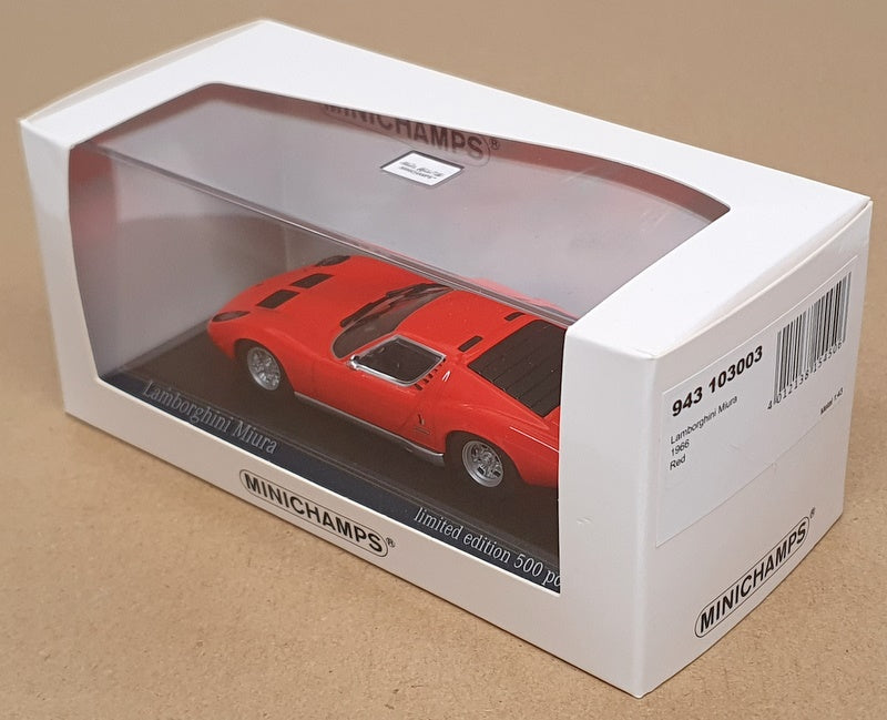 Minichamps 1/43 Scale 943 103003 - 1966 Lamborghini Miura - Red