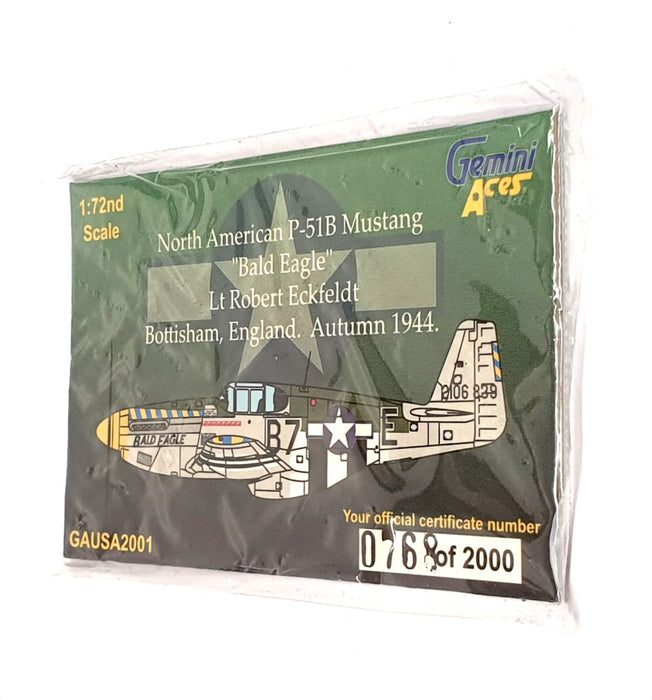 Gemini Aces 1/72 Scale GAUSA2001 North American P-51B Mustang "Bald Eagle" 1944