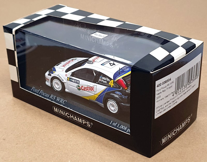 Minichamps 1/43 Scale 400 038304 Ford Focus RS WRC #4 Winners Finland Rally 2003