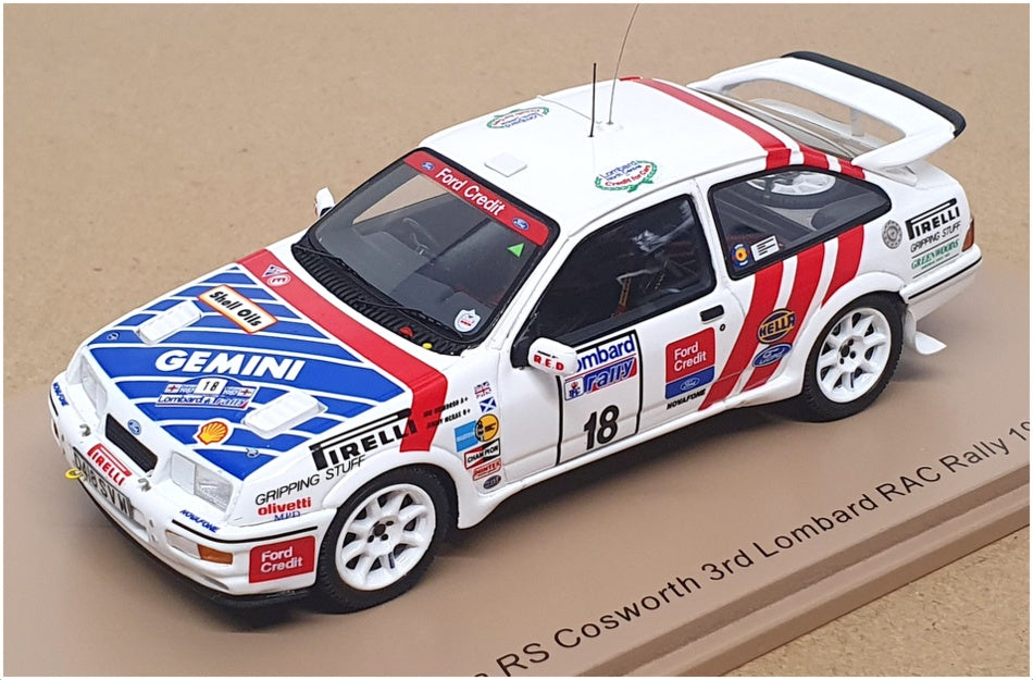 Spark 1/43 Scale S8702 - Ford Sierra RS Cosworth #18 3rd Lombard RAC Rally 1987