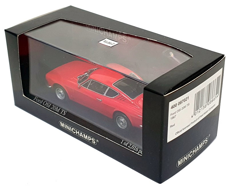 Minichamps 1/43 Scale 400 087021 - 1967 Ford OSI 20M TS - Red