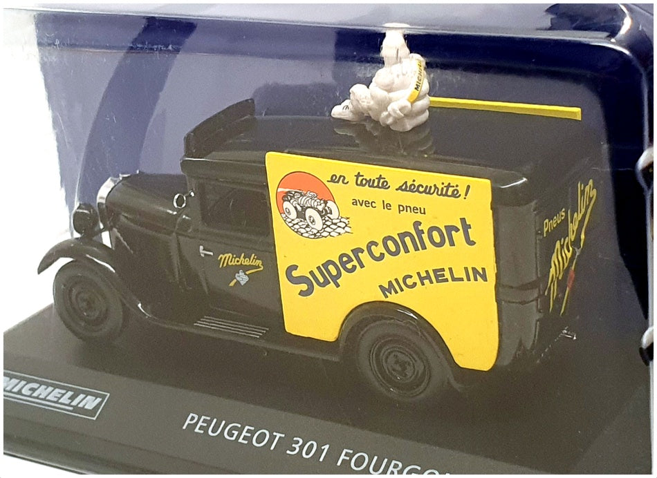 Altaya 1/43 Scale 11924M - Peugeot 301 Fourgonnette Van (Michelin) Black/Yellow