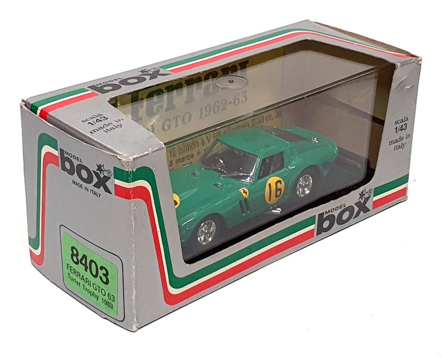 Box Model 1/43 Scale 8403 - Ferrari GTO 63 #16 Turist Trophy 1963 - Green