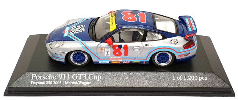 Minichamps 1/43 Scale 400 036981 - Porsche 911 GT3 Cup #81 Daytona 250 2003