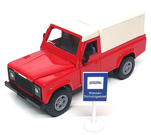 Siku 1/32 Scale 2561 - Land Rover Defender Pick-Up Truck - Red/White