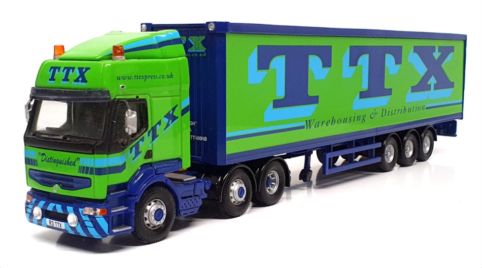 Corgi 1/50 Scale CC12112 -  Renault Premium Box Trailer (TTX) Green/Blue