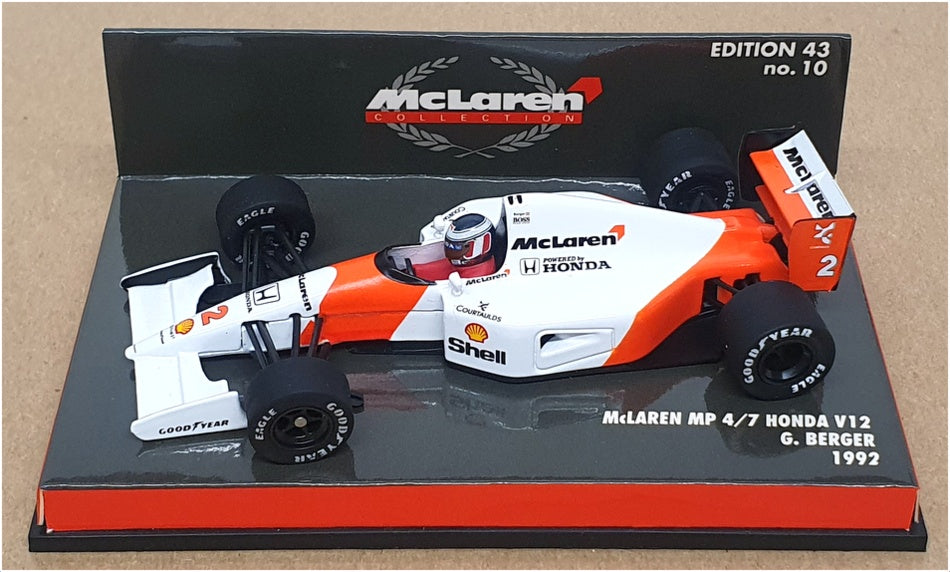 Minichamps 1/43 Scale 530 924302 - F1 McLaren MP4/7 Honda V12 G. Berger 1992