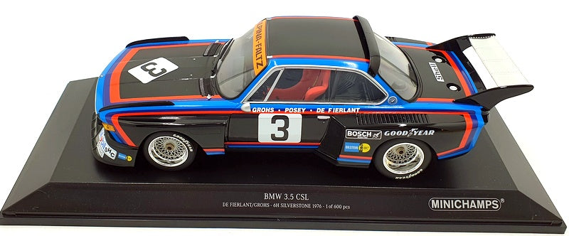 Minichamps 1/18 Scale Diecast 155 762603 - BMW 3.5 CSL Silverstone 6H 1976