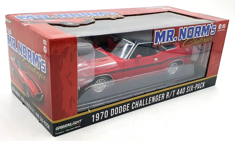 Greenlight 1/18 Scale 13667 - Mr Norm's 1970 Dodge Challenger R/T 440 Red